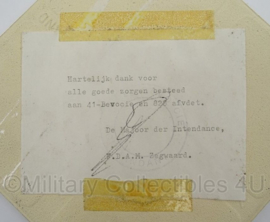 KL Landmacht wandbord/tegeltje Intendance Eenheid - 645 WKTR 41 Bevocie en 828 afvdet - afmeting 15 x 15 cm - origineel