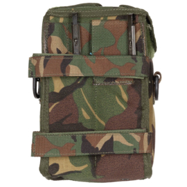 KL Nederlandse leger Radio tas met draagriem Woodland camo - met Alice clips -  20 x 13 x 7 cm - origineel