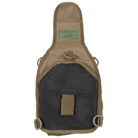 MOLLE schoudertas - zwart, groen en coyote tan - 19 x 27 x 13 cm - 7 liter inhoud