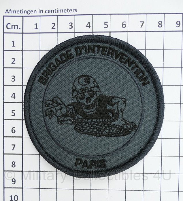 Frans embleem Brigade D'intervention Paris - 8 x 8 cm - origineel