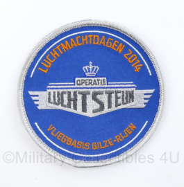 KLU Koninklijke Luchtmacht embleem met klittenband Luchtmachtdagen 2014 Vliegbasis Gilze-Rijen - Operatie Luchtsteun - diameter 10 cm - origineel