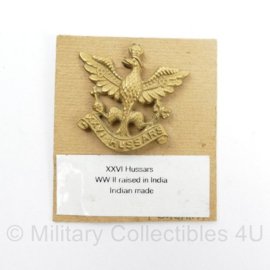 WO2 Britse XXVI 26th Hussars cap badge - Indian made - origineel