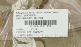 KL Nederlandse leger jas basis Desert Permethrine basis jas - maat 6080/9095, 6080/0005 of 8000/9500 - nieuw in verpakking - origineel