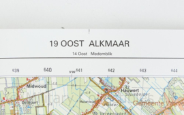 Defensie stafkaart 19 Oost Alkmaar M733 - schaal 1 : 50.000 -57 x 83 cm - origineel