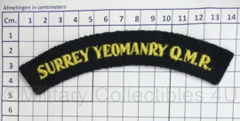 British Army shoulder title ENKEL Surrey Yeomanry QMR - 14 x 4 cm - origineel