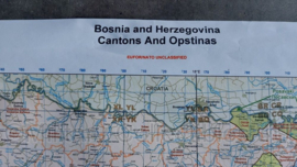 Grote militaire Topografische kaart Bosnia and Herzegovina Cantons and Opstinas - 91 x 67 cm -origineel
