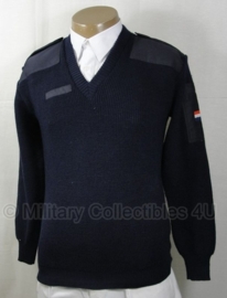 KLU Koninklijke Luchtmacht trui met V hals donkerblauw zuiver scheerwol - maat 7 - origineel