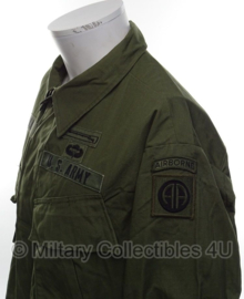 US Vietnam oorlog Jungle Fatique jacket 2nd pattern 82nd airborne - size large/short - origineel