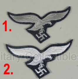 Luftwaffe Borstadelaar - manschappen - wit of grijs op blauwe ondergrond