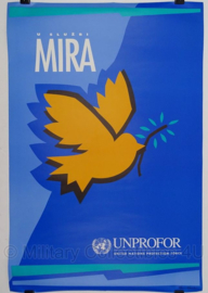 UN United Nations leger kaart Unprofor MIRA - 70 x 47 cm - origineel