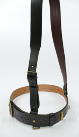 Donkerbruine leren koppel met schouderriem Sam Brown model Waist Belt  - meerdere maten - origineel