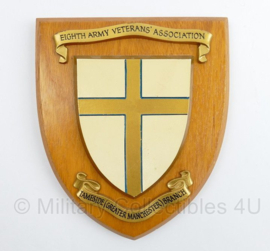 Wandbord Britse eight Army veterans Association Manchester branche  - 15,5 x 1,5 x 17,5 cm - origineel