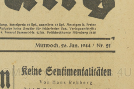 WO2 Duitse krant Frankische Tageszeitung nr. 21 26 januari 1944 - 47 x 32 cm - origineel
