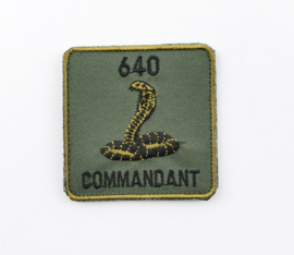 KLU Nederlandse leger 640 squadron COMMANDANT 640 Bewakingssquadron borstembleem - met klittenband - 5 x 5 cm - origineel