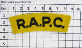 WO2 Brits paar shoulder Titles RAPC Royal Army Pay Corps - 8,5 x 2,5 cm - origineel
