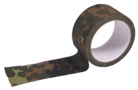 Stoffen camouflage tape voor uitrusting en dergelijke - 5cm breed en 10 meter lang -  flecktarn camo
