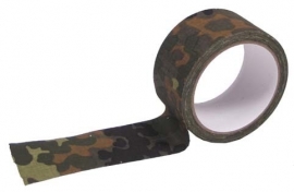 Stoffen camouflage tape voor uitrusting en dergelijke - 5cm breed en 10 meter lang - Flecktarn camo