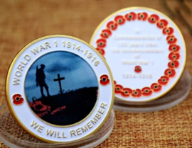 World War 1 1914-1918 We will Remember Coin - 40 mm diameter