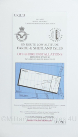 Royal Canadian Air Force Flight Information En Route Low Altitude Faroe & Shetland Isles UK(L)3 - 26,5 x 12,5 cm - origineel