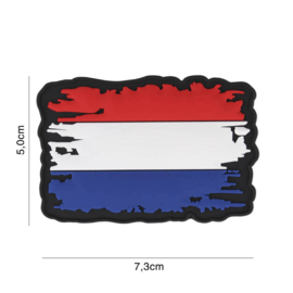 Uniform landsvlag Nederland vintage  Embleem 3D PVC PVC  - 7,3 x 5 cm.
