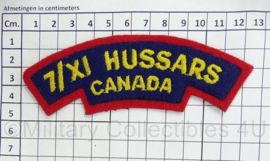 Canadian Army shoulder title ENKEL 7 XI Hussars Canada - 12,5 x 4,5 cm - origineel