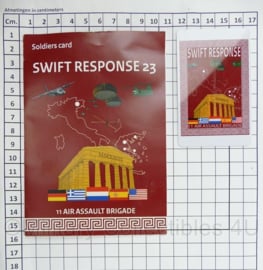 KL Nederlandse leger LUMBL 11 Air Assault Brigade Swift Response 2023 toegangspas, sticker en boekje - origineel