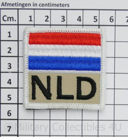 NLD vlag embleem wit - met klittenband - 5 x 5 cm
