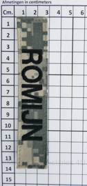 US Army Acu camo naamlint "Romijn" met klittenband - origineel