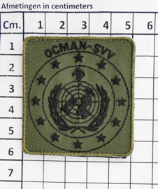 KL Nederlandse leger OCMAN SVV School Voor Vredesmissies borstembleem - met klittenband - 5 x 5 cm - origineel