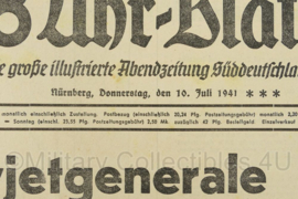 WO2 Duitse krant 8 Uhr Blatt Illustrierte Abendzeitung 10 juli 1941 - 47 x 32 cm - origineel