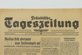 WO2 Duitse krant Tageszeitung nr. 202 30 augustus 1943 - 47 x 32 cm - origineel