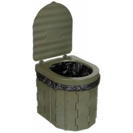 Opvouwbaar camping toilet - olijfgroen - nieuw
