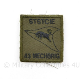 KL Nederlandse leger STSTCIE 43 MECHBRIG Staf en Stafverzorgingscompagnie 43 Gemechaniseerde Brigade borstembleem - met klittenband - 5 x 5 cm - origineel