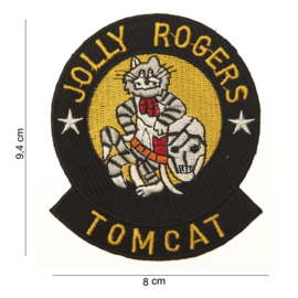 Embleem stof Tomcat Jolly Rogers 8 x 9,4 cm.