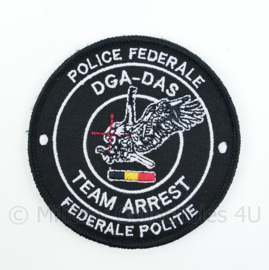 Belgische Politie Police Federale DGA DAS Team Arrest Federale Politie embleem - met klittenband - diameter 9 cm