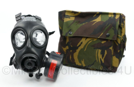 KL Nederlandse leger AMF12 gasmasker set  met traangas oefenfilter met huidig model woodland tas - maat 3 = klein - origineel