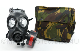 KL Nederlandse leger AMF12 gasmasker set  met traangas oefenfilter met huidig model woodland tas - maat 2 = middel - origineel