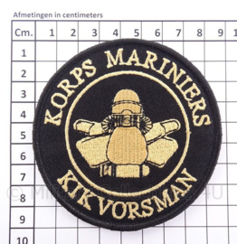 KM Koninklijke Marine, Korps Mariniers embleem "Kikvorsman" - met klittenband - diameter 9 cm