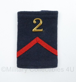 Onbekend politie epaulet met cijfer 2 ENKEL - 10,5 x 5 cm - origineel