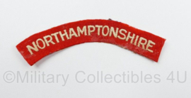 Britse leger Northamptonshire shoulder title - 13 x 4 cm - origineel