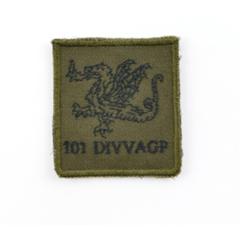 KL Nederlandse leger 101 DIVVAGP 101 Divisie Veldartilleriegroep borstembleem - met klittenband - 5 x 5 cm - origineel