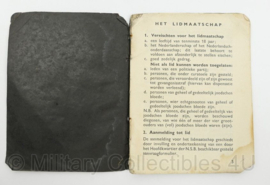 WO2 NSB lidmaatschap boekje - 10 x 13 cm - origineel