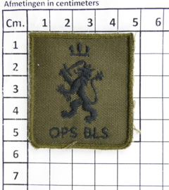 KL Nederlandse leger OPS BLS Operationele Staf Bevelhebber der Landstrijdkrachten borstembleem - met klittenband - 5 x 5 cm - origineel