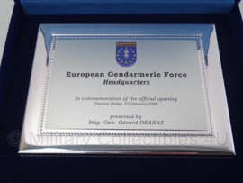 Plaquette - European Gendarmerie Force Headquarters Italie - origineel