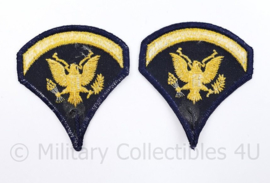 US Army Rank patch pair - Specialist - geel op donkerblauw - 8,5 x 7,5 cm - origineel