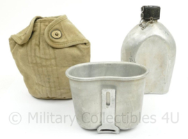 WO2 US veldfles set aluminium beker en fles 1942 - origineel