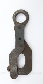 Vintage antieke metalen hijshaak - 13 x 6,5 cm - origineel