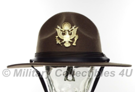 US ww2 Officer campaign hat met metalen insigne Drill Instructor
