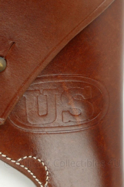 US revolver holster bruin leder - 30 x 14½ x 6 cm - nieuw - origineel