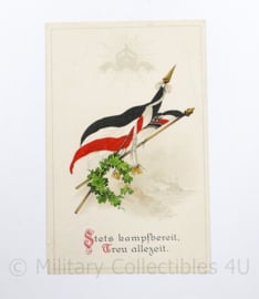 WO1 Duitse Postkarte Stets Kampfbereit treu allezeit 1916 - 9 x 13,5 cm - origineel